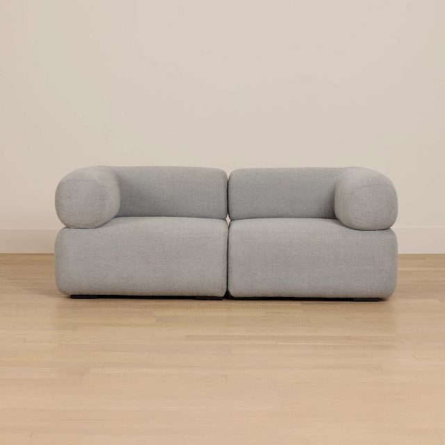 Celeste Light Gray Fabric 2-piece Modular Sofa
