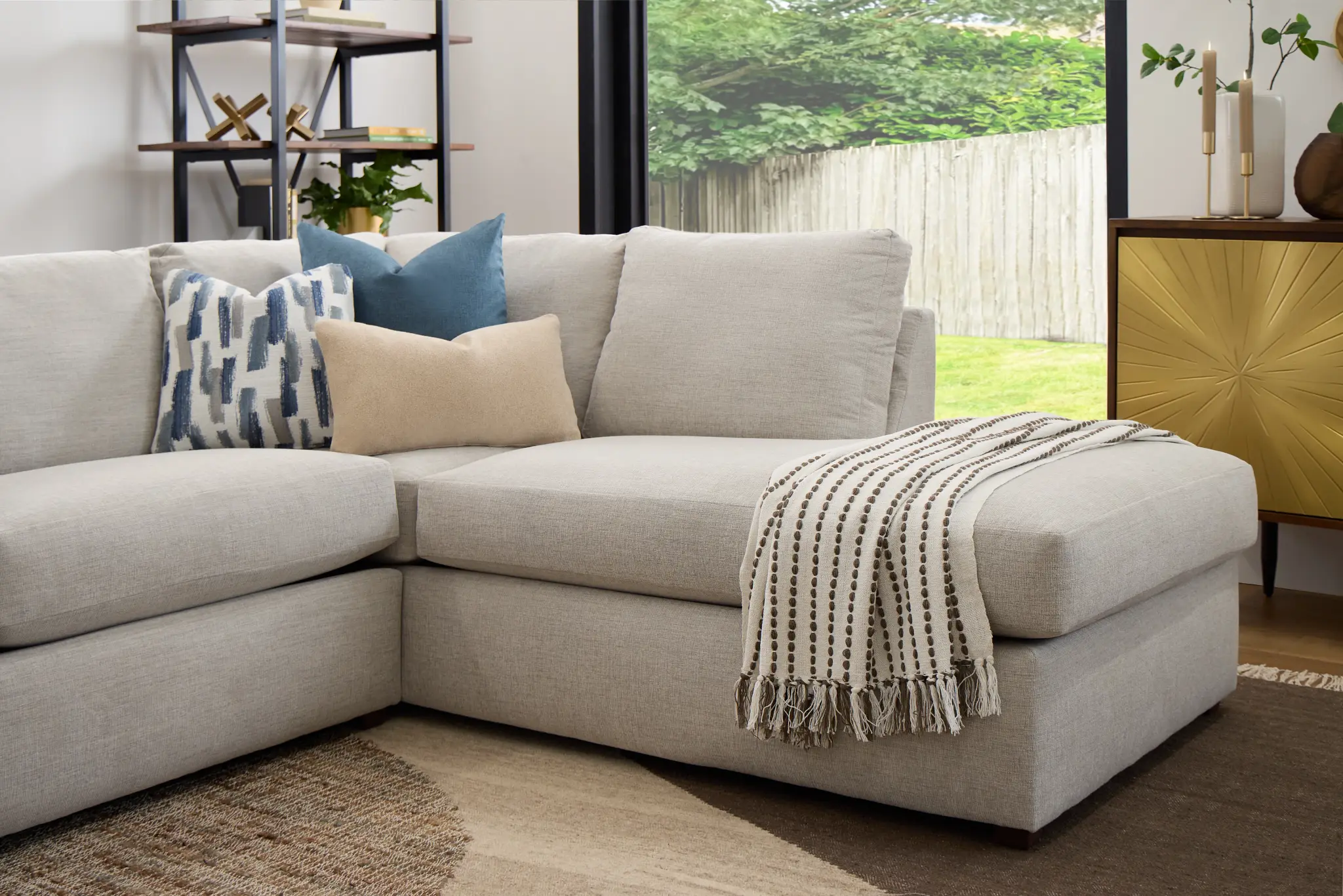 Davis Gray Micro Right Bumper Sectional Davis Gray Micro Right Bumper Sectional