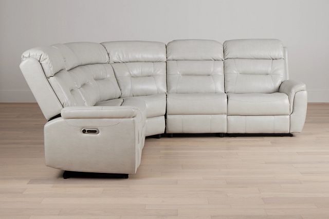 Toby2 Light Gray Micro Small Two-arm Power Reclining Sectional
