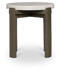 Kaleb White Marble End Table