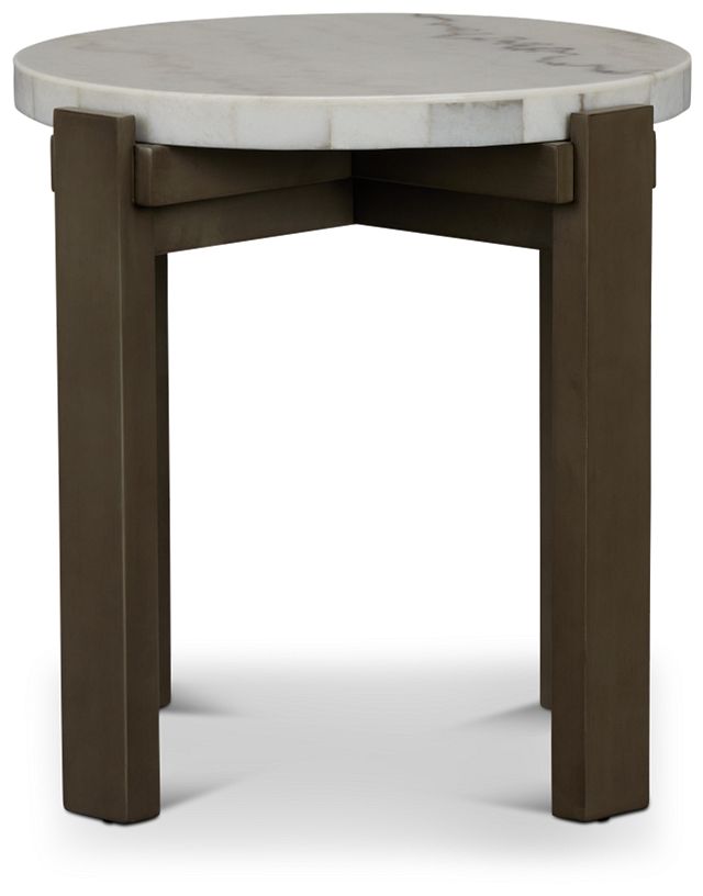 Kaleb White Marble End Table