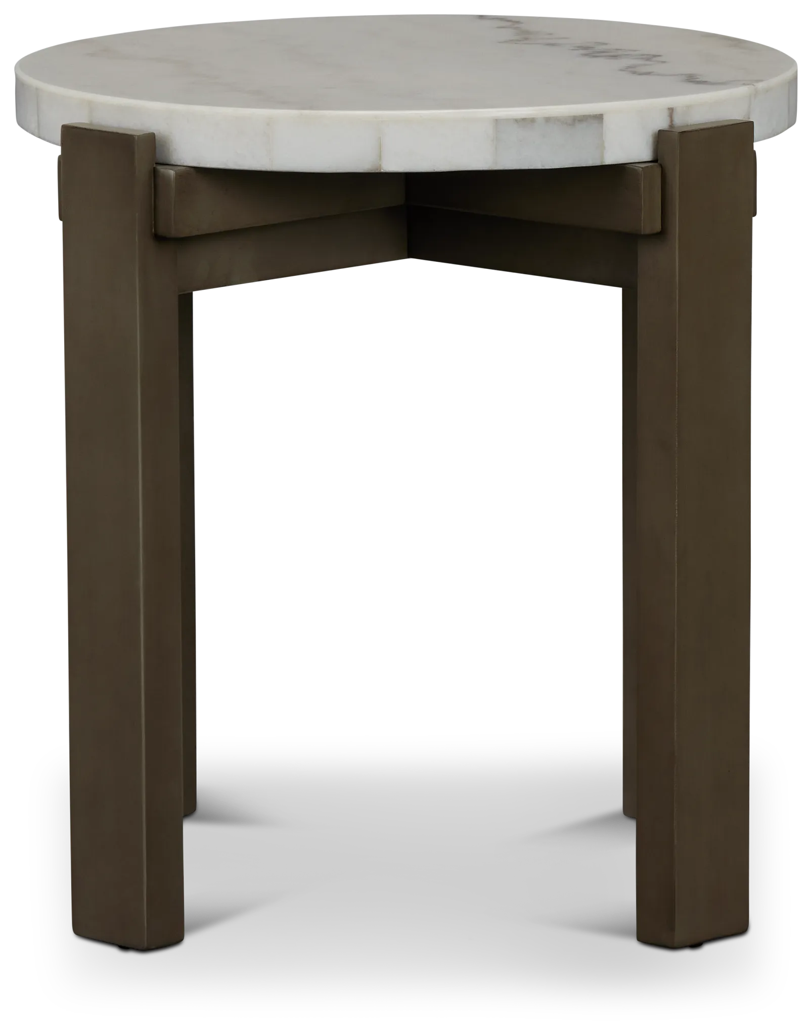 Kaleb White Marble End Table