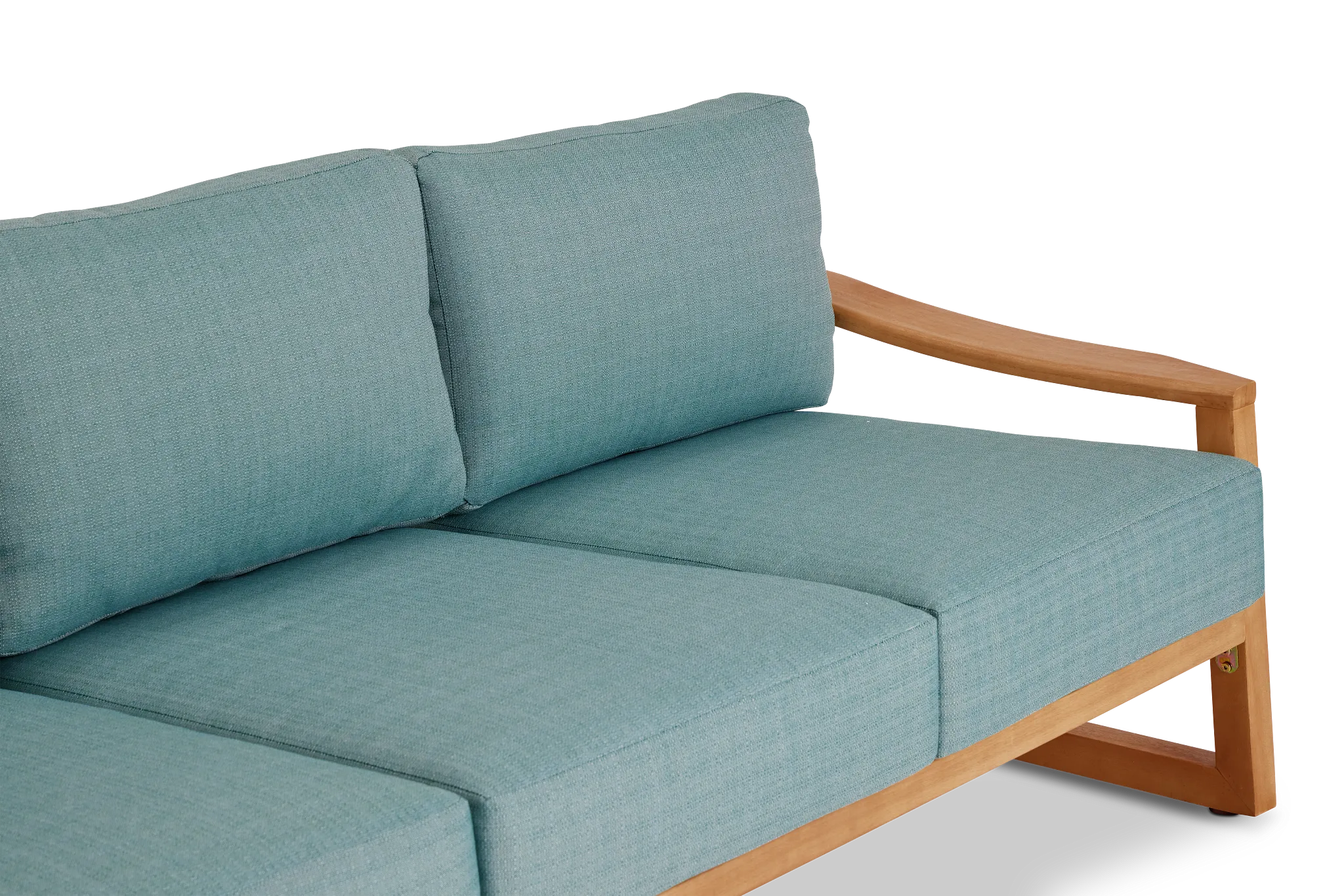 Tobago Light Tone Sofa With Teal Cushions