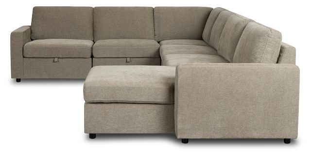 Addie Gray Fabric Medium Right Chaise Storage Sleeper Sectional