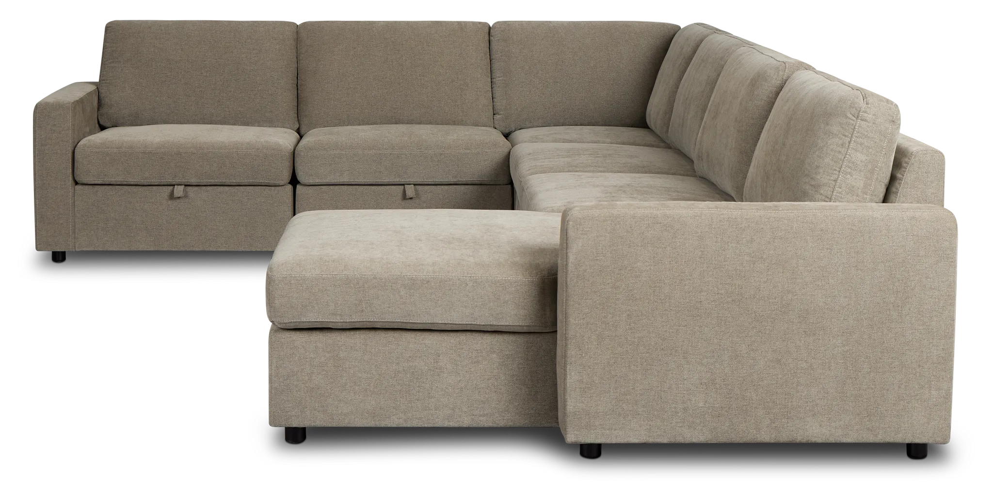 Addie Gray Fabric Medium Right Chaise Storage Sleeper Sectional