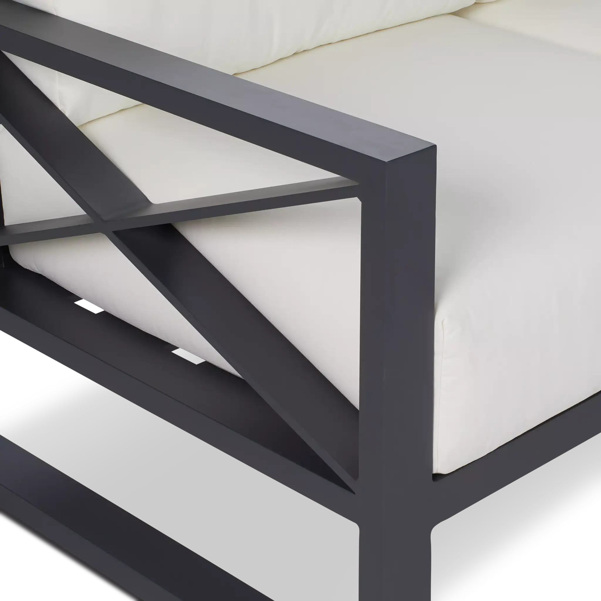 Linear Dark Gray White Aluminum Loveseat Linear Dark Gray White Aluminum Loveseat