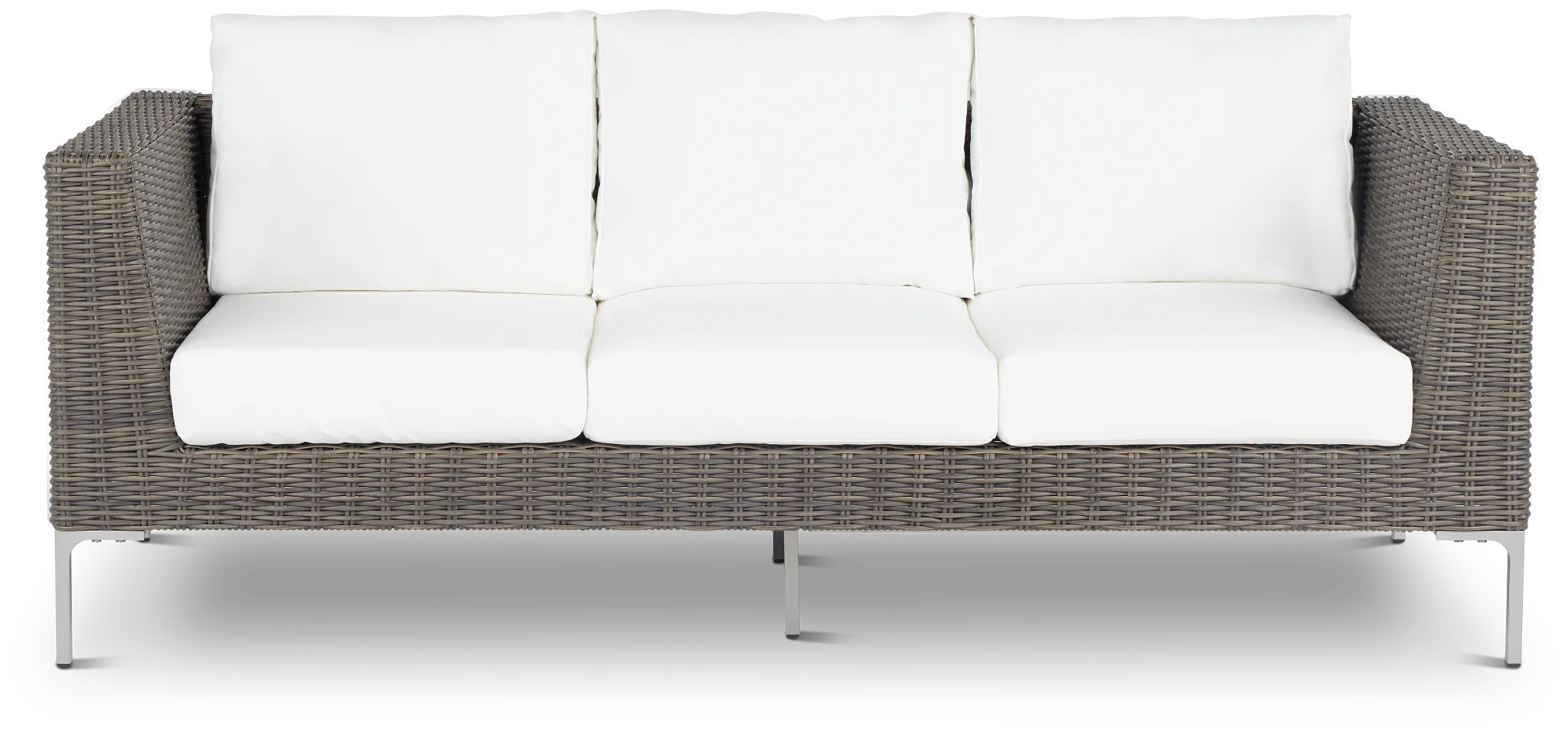 Tulum White Woven Sofa W/ 3 Cushion