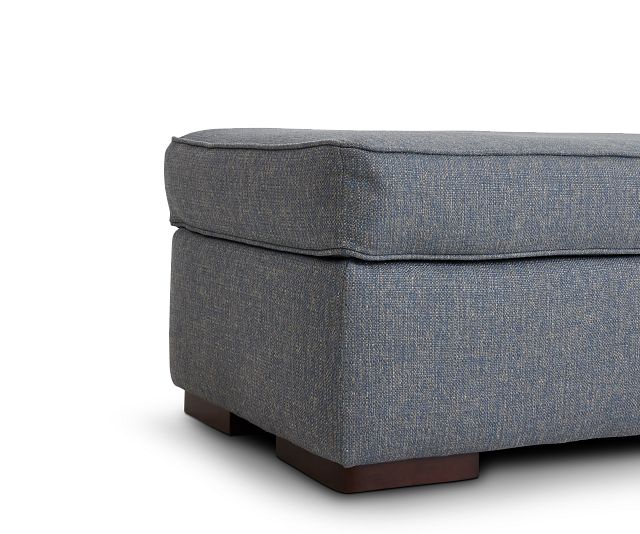 Austin Blue Fabric Ottoman