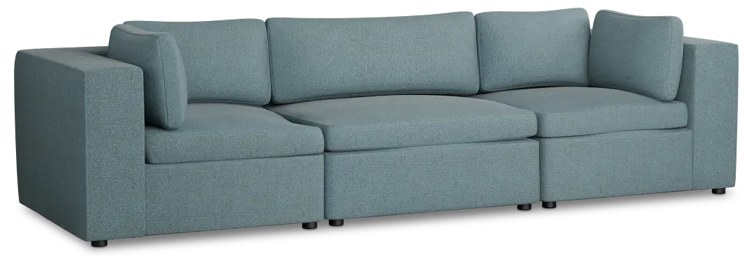 Destin Sutton Blue Fabric 3-piece Modular Sofa Destin Sutton Blue Fabric 3-piece Modular Sofa