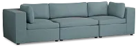 Destin Sutton Blue Fabric 3 Piece Modular Sofa