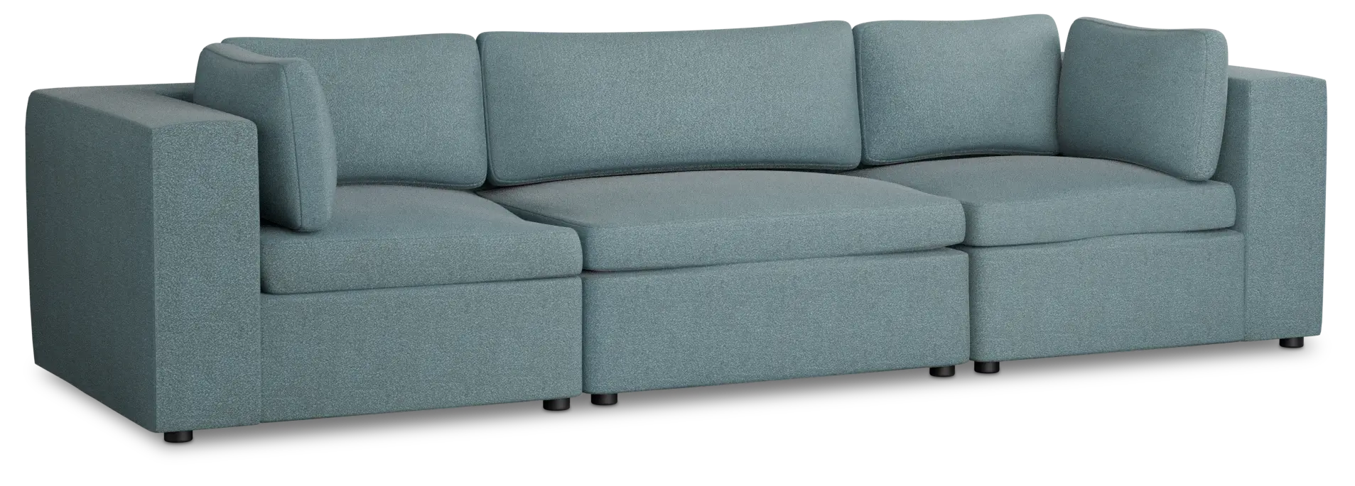 Destin Sutton Blue Fabric 3 Piece Modular Sofa Destin Sutton Blue Fabric 3 Piece Modular Sofa