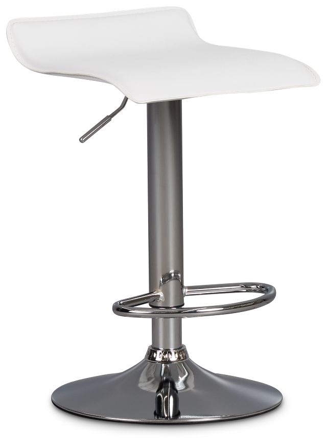 Colton White Adjustable Stool