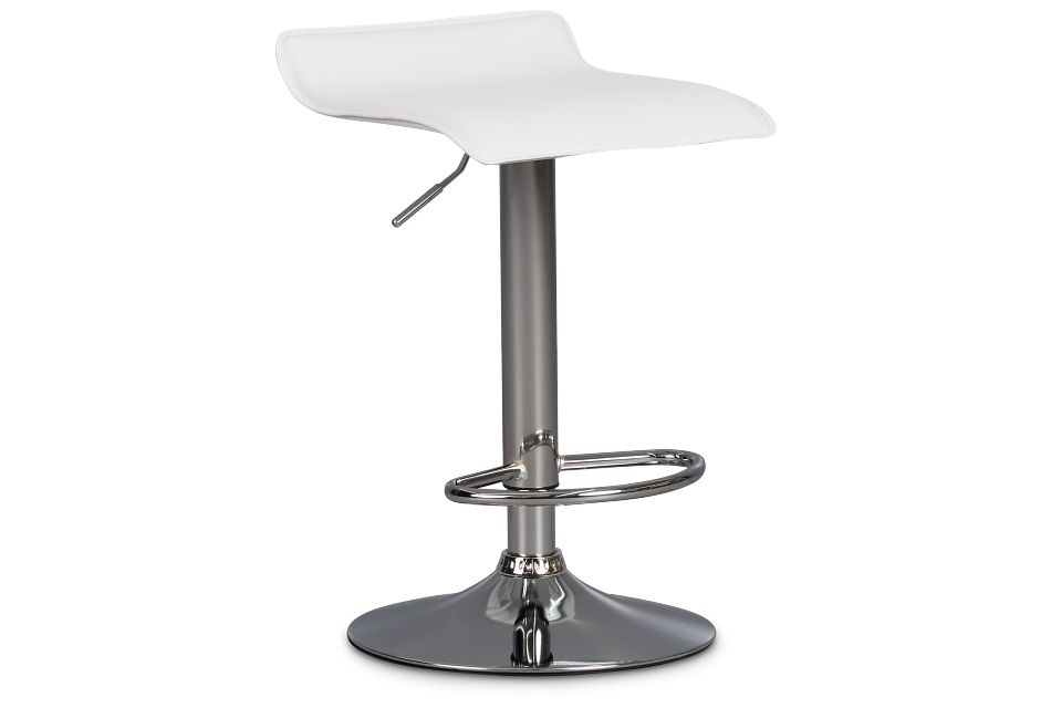 Colton White Adjustable Stool
