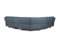 Summit Blue Lthr/vinyl Large Triple Power Reclining Two-arm Sectional