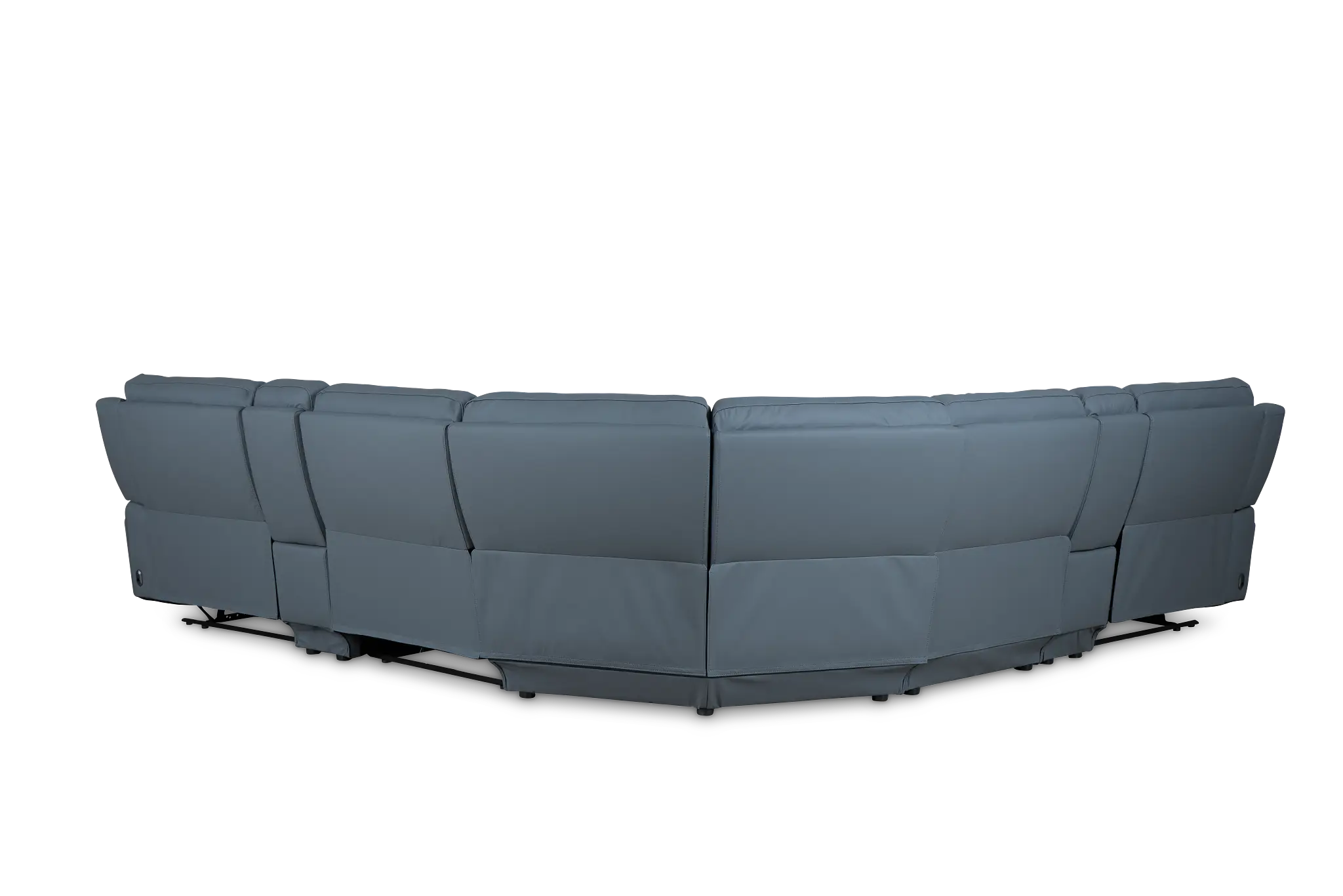 Summit Blue Lthr/vinyl Large Triple Power Reclining Two-arm Sectional Summit Blue Lthr/vinyl Large Triple Power Reclining Two-arm Sectional