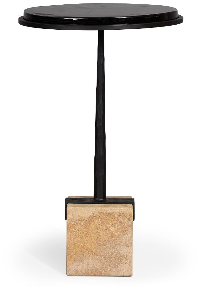 Manami Black Stone Accent Table