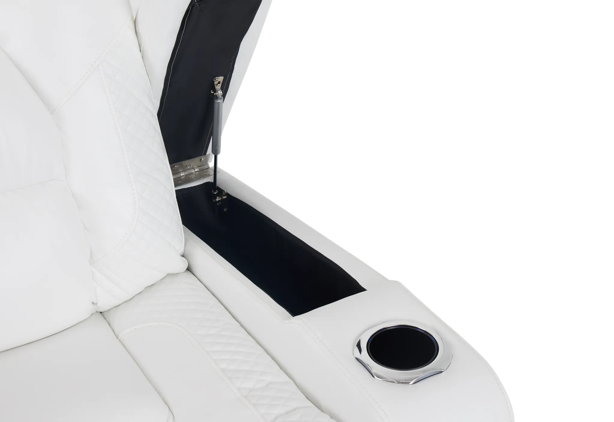 Troy White Micro Power Reclining Console Loveseat