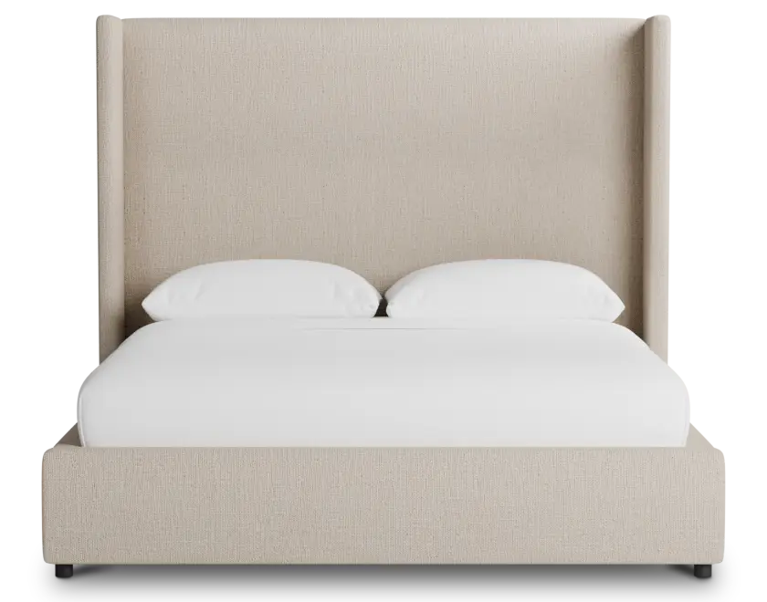 Captiva Linen Beige 60" Upholstered Shelter Bed Captiva Linen Beige 60" Upholstered Shelter Bed