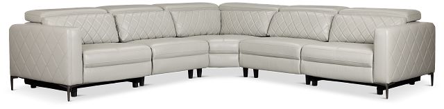 Ava Light Gray Micro Small Two-arm Power Reclining Sectional
