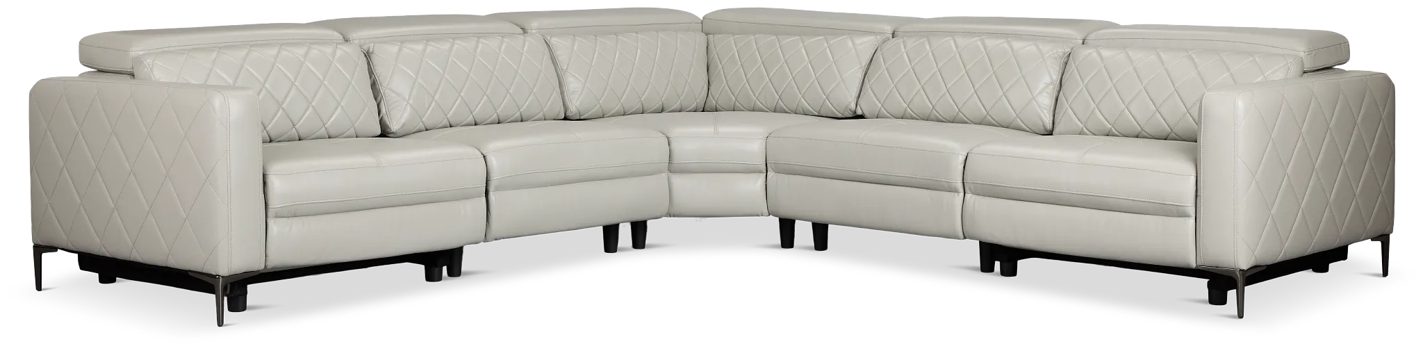 Ava Light Gray Micro Small Two-arm Power Reclining Sectional