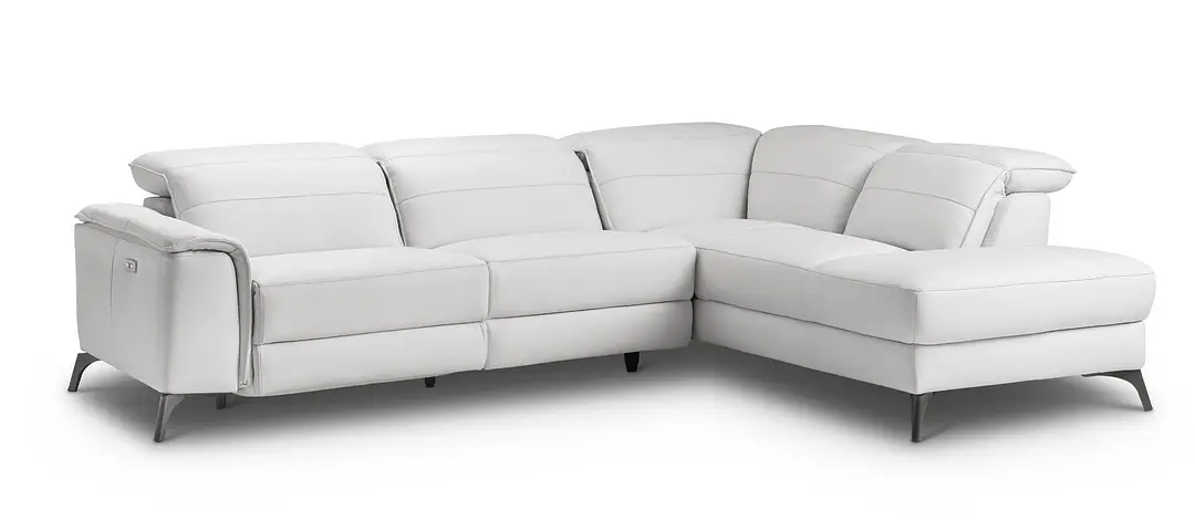 Pearson White Leather Right Bumper Power Reclining Sectional Pearson White Leather Right Bumper Power Reclining Sectional