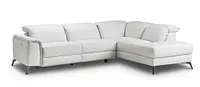 Pearson White Leather Right Bumper Power Reclining Sectional