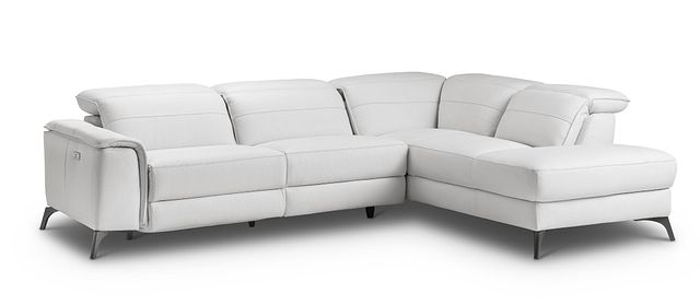 Pearson White Leather Right Bumper Power Reclining Sectional (0)