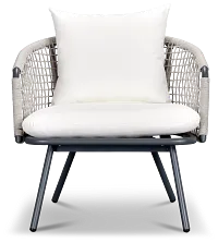 Antigua Gray White Arm Chair