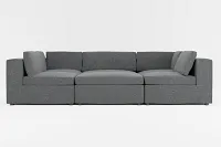 Destin Delray Dark Gray Fabric 6-piece Pit Sectional