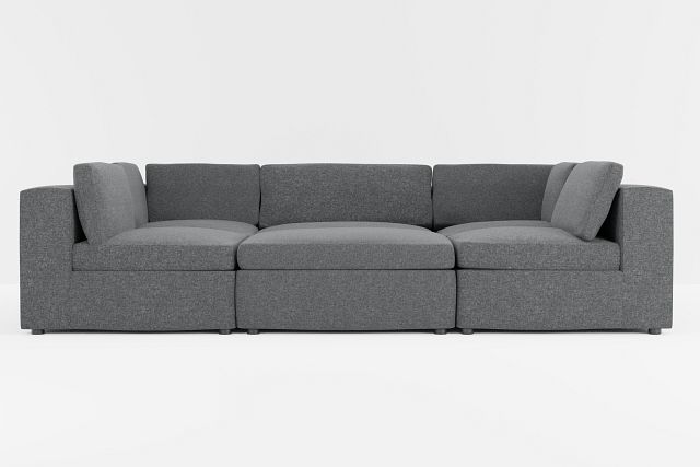 Destin Delray Dark Gray Fabric 6-piece Pit Sectional