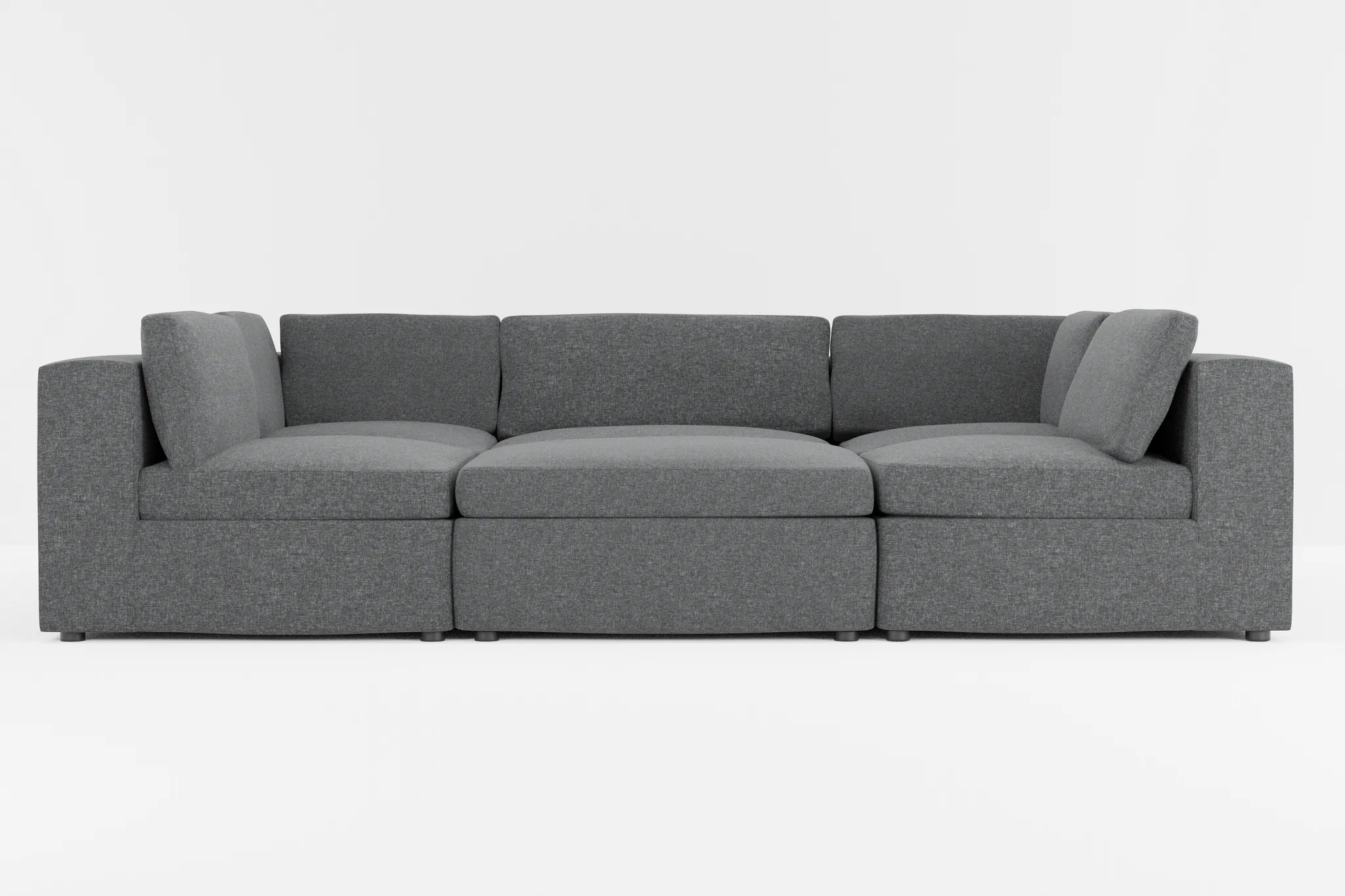 Destin Delray Dark Gray Fabric 6-piece Pit Sectional