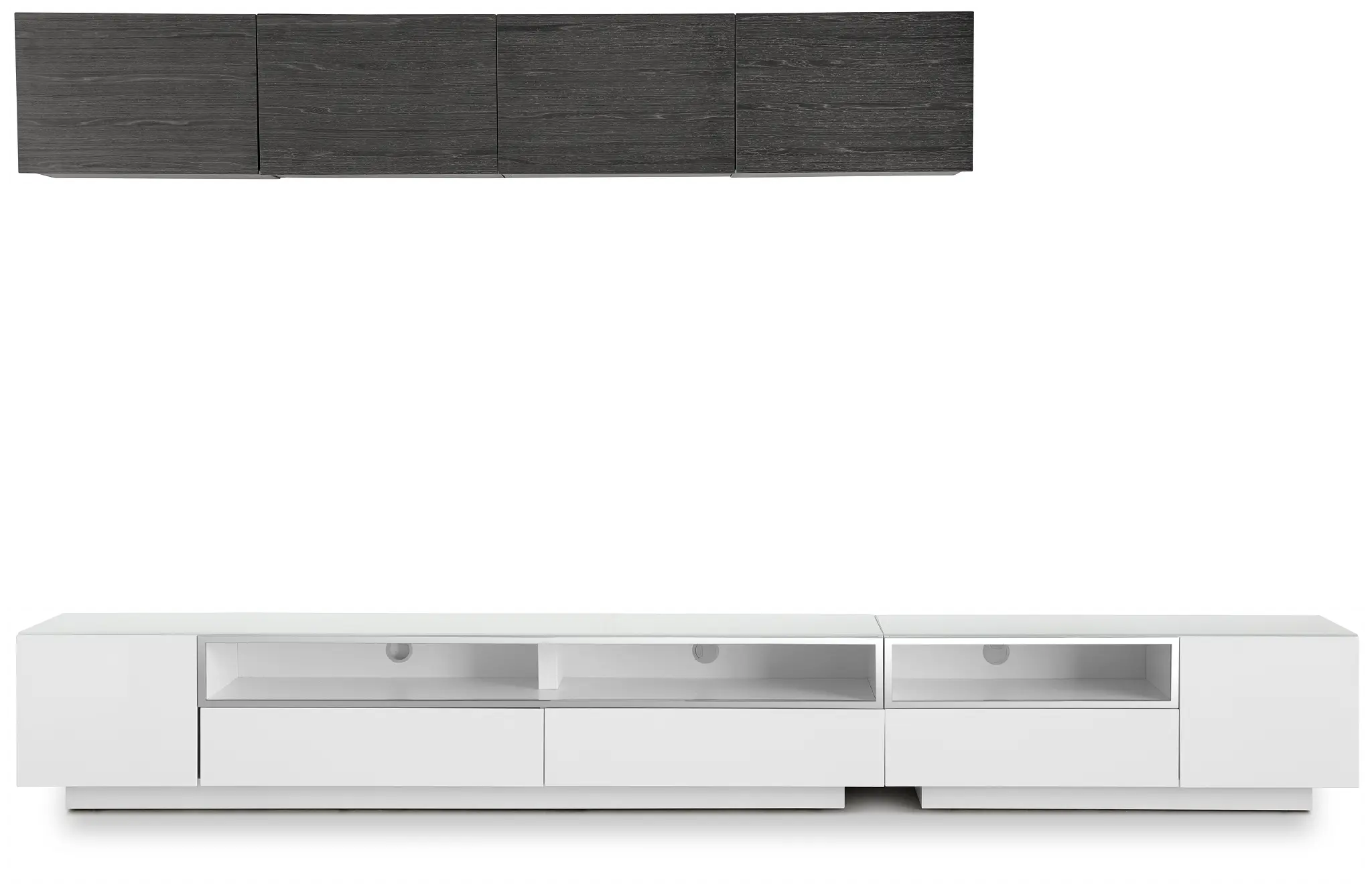 Vancouver 134" White Dk Gray 6-piece Left Modular Entertainment Wall Vancouver 134" White Dk Gray 6-piece Left Modular Entertainment Wall