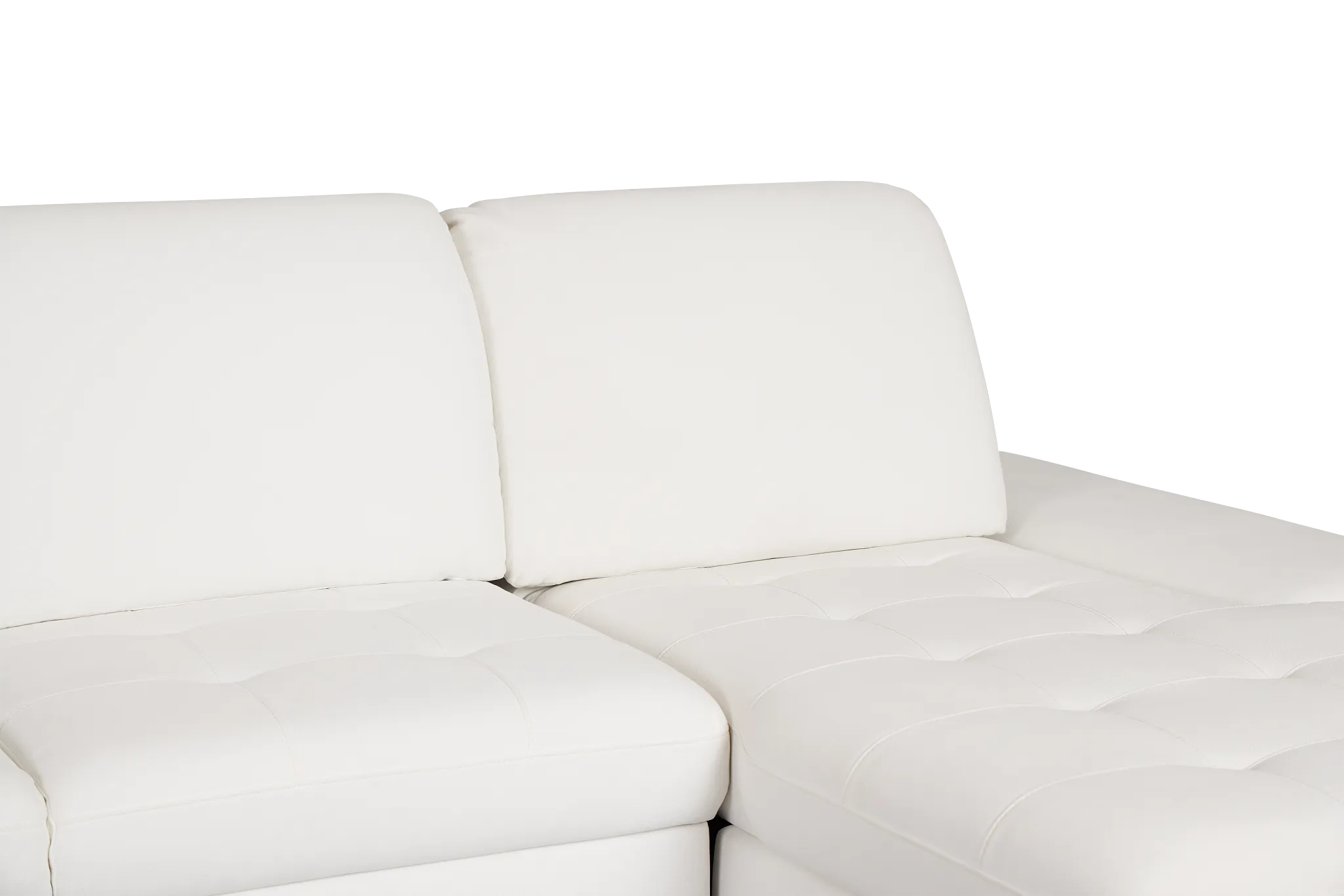 Eden White Micro Right Chaise Sleeper Sectional
