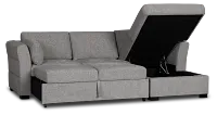 Amber Dark Gray Fabric Small Left Chaise Storage Sleeper Sectional