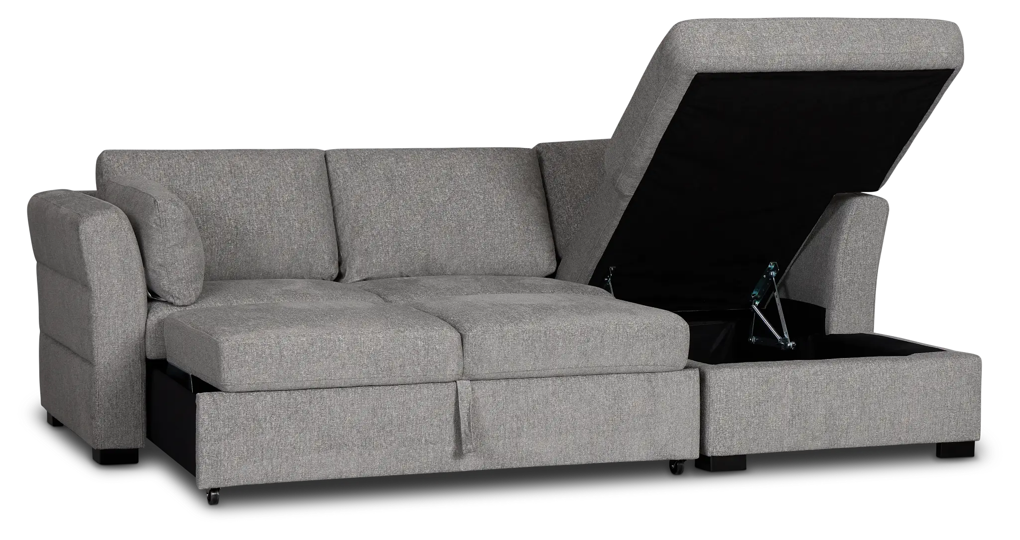 Amber Dark Gray Fabric Small Left Chaise Storage Sleeper Sectional Amber Dark Gray Fabric Small Left Chaise Storage Sleeper Sectional