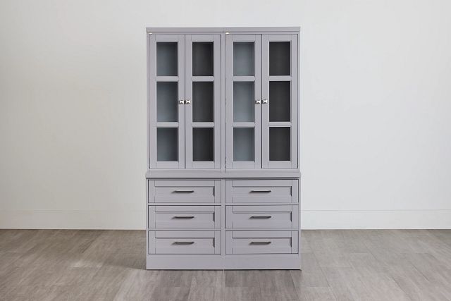 Newport Gray Drawer Bookcase