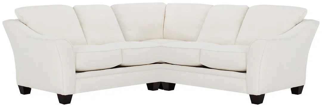 Avery White Fabric Small Two-arm Sectional