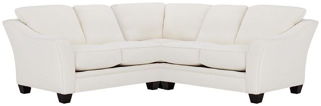 Avery White Fabric Small Two-arm Sectional