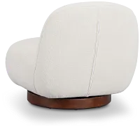 Aaliyah White Fabric Swivel Accent Chair
