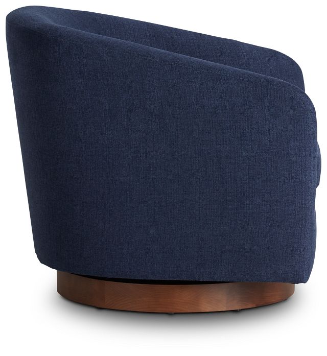 Paloma Dark Blue Micro Swivel Accent Chair