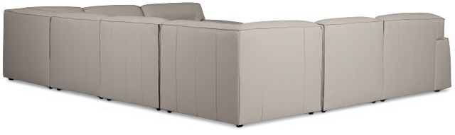 Blanca Gray Leather 8-piece Modular Sectional