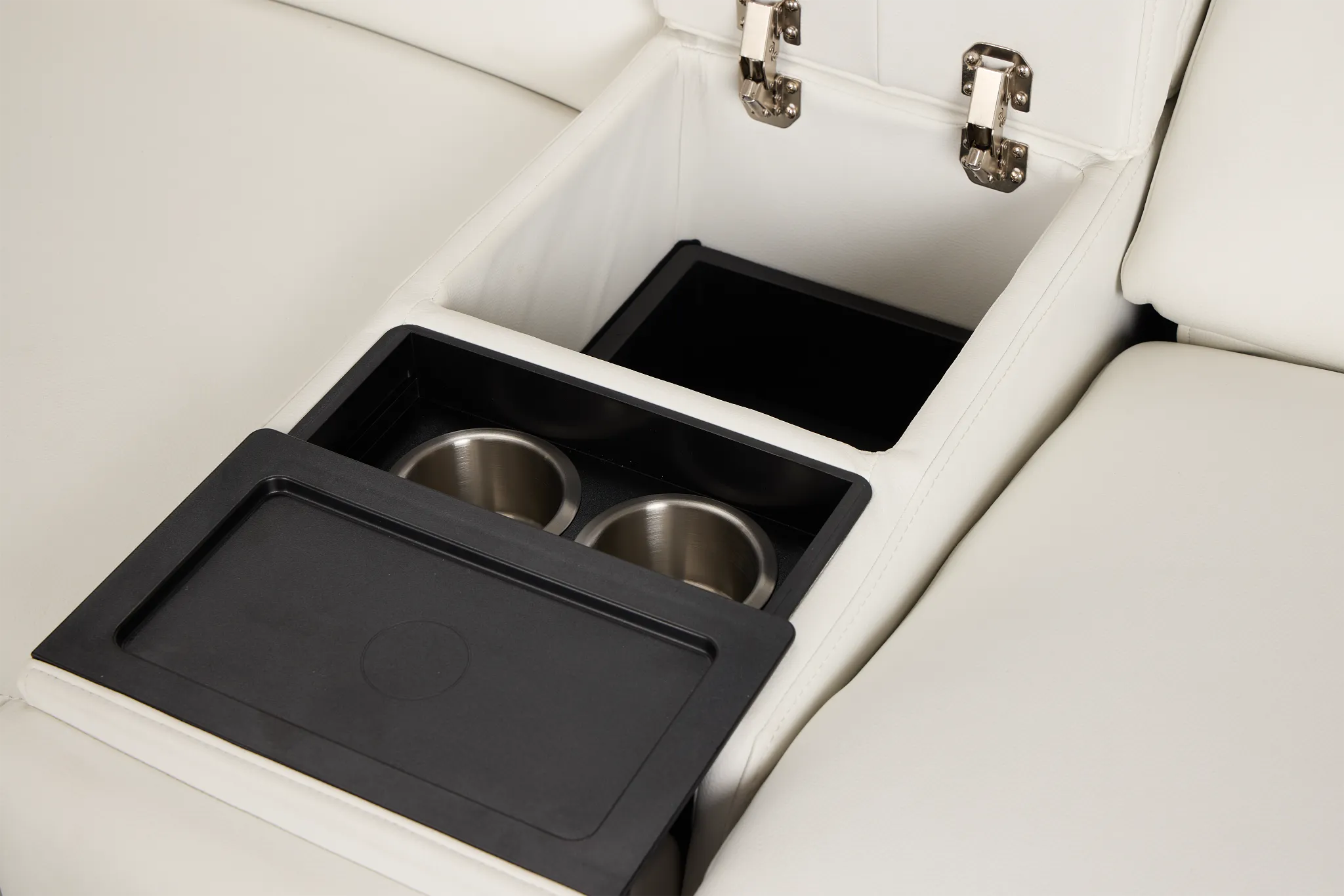 Melody White Micro Medium Dual Power 2-arm Reclining Sectional