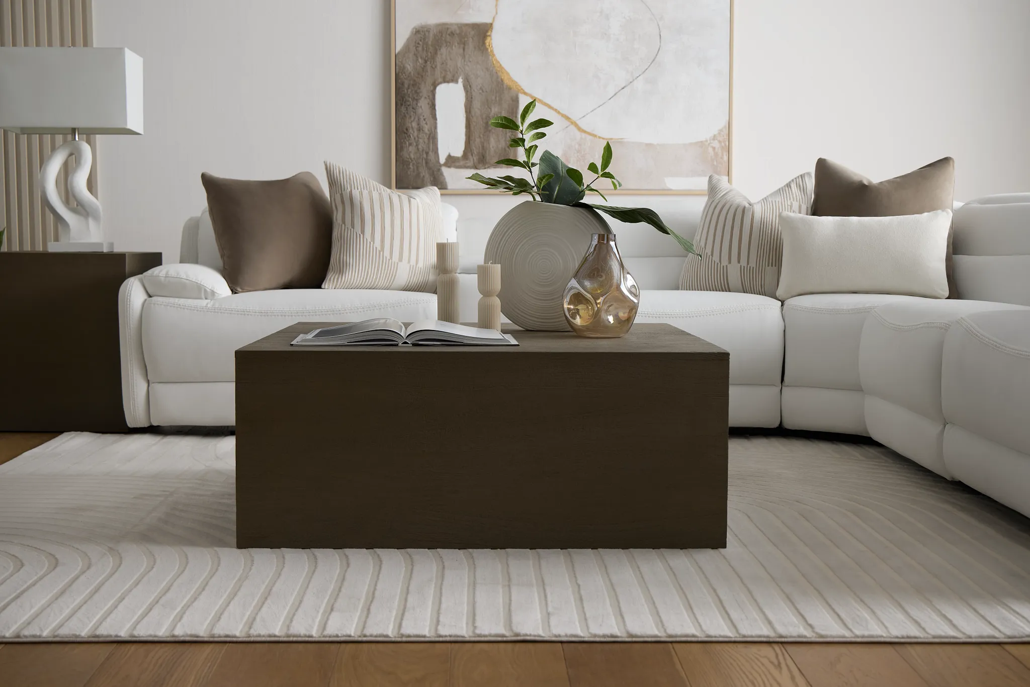 Ray Light Tone Square Coffee Table