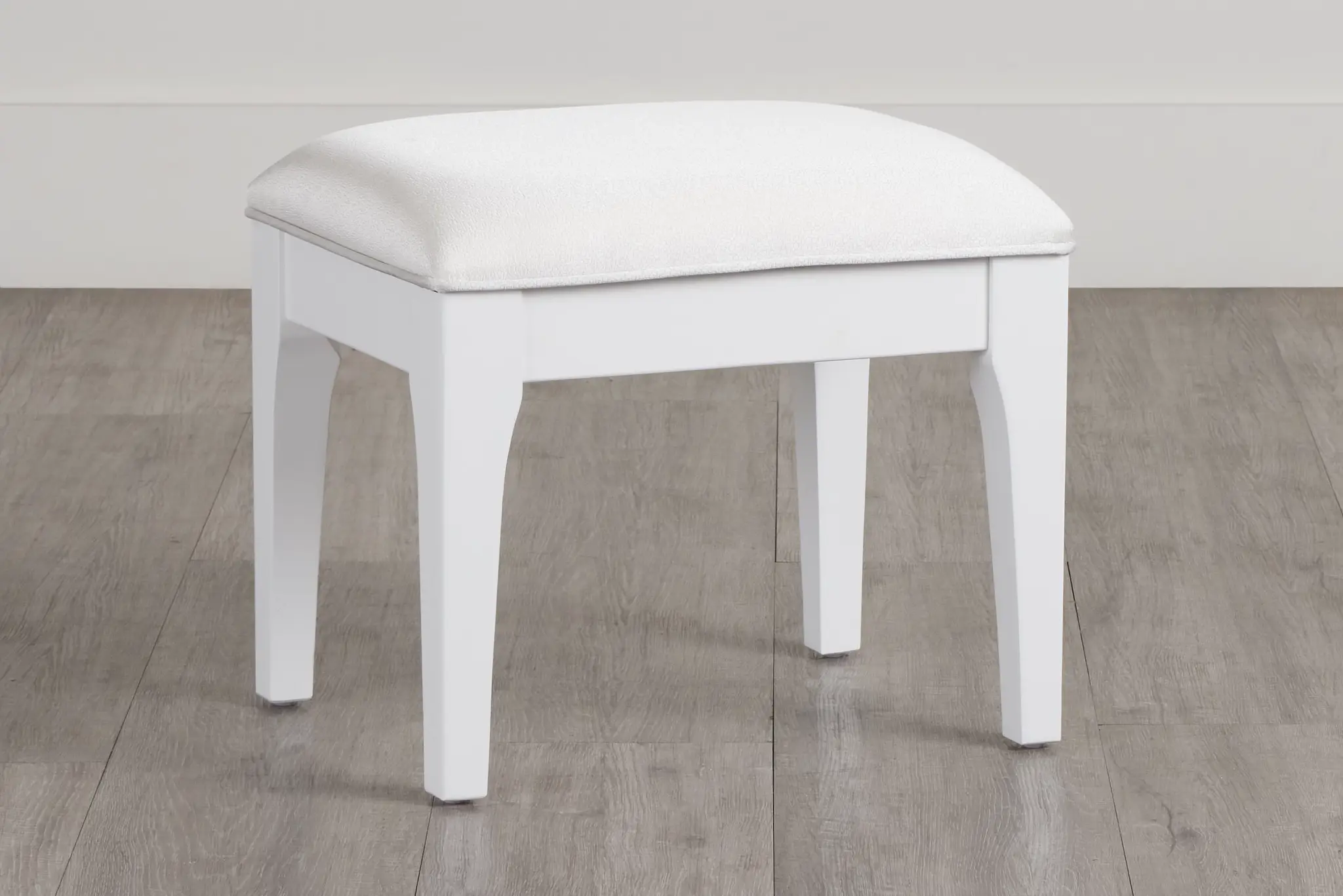 Milan White Vanity Stool Milan White Vanity Stool