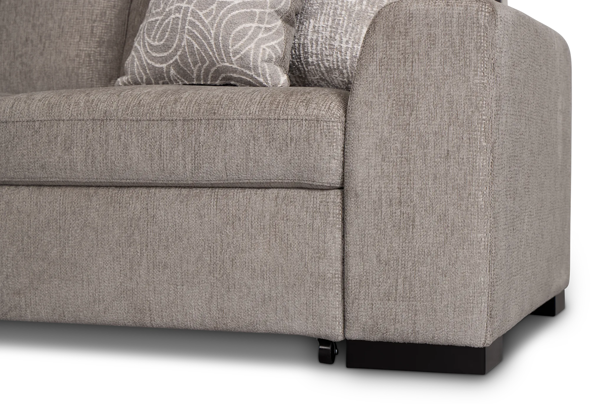 Blakely Gray Fabric Medium 2-arm Right Facing Sleeper Sectional