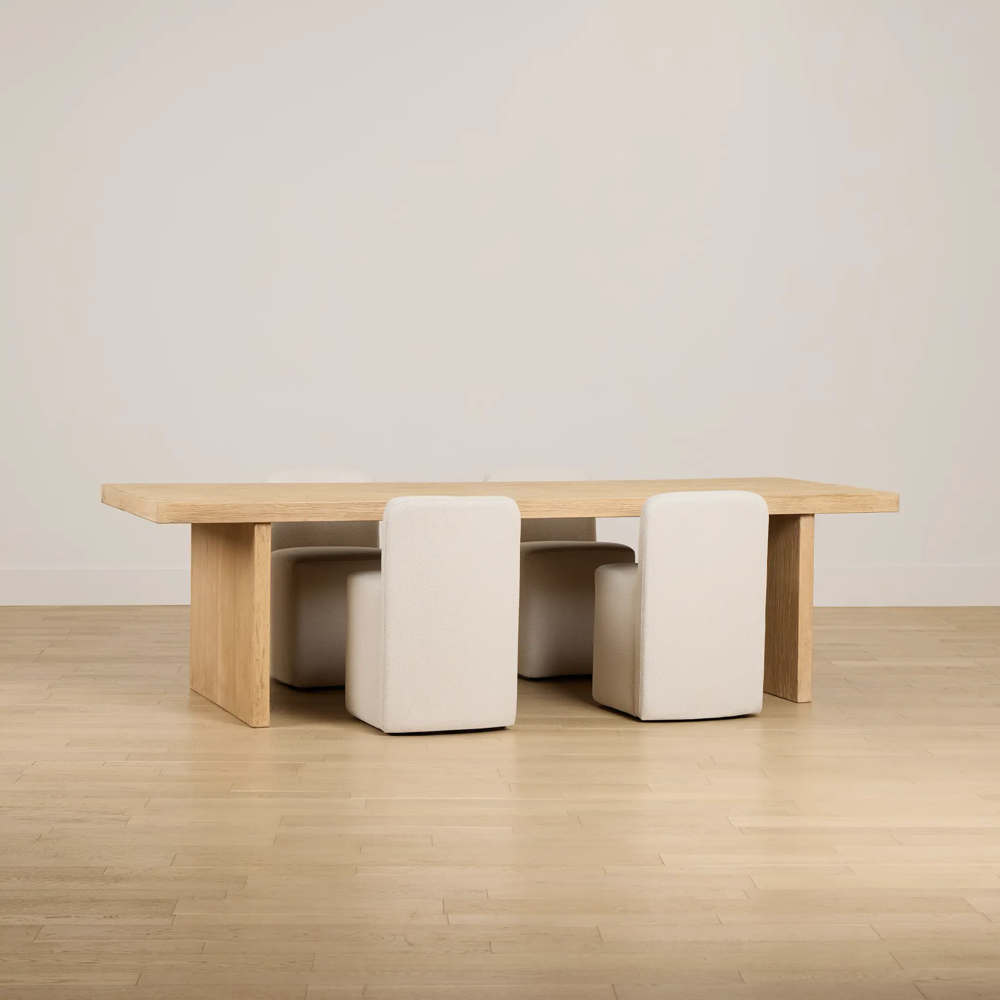 Salida Light Tone Rect Table & 4 Light Beige Upholstered Side Chairs Salida Light Tone Rect Table & 4 Light Beige Upholstered Side Chairs