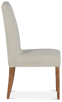 Harbor Light Beige Short Slipcover Chair With Light Tone Leg