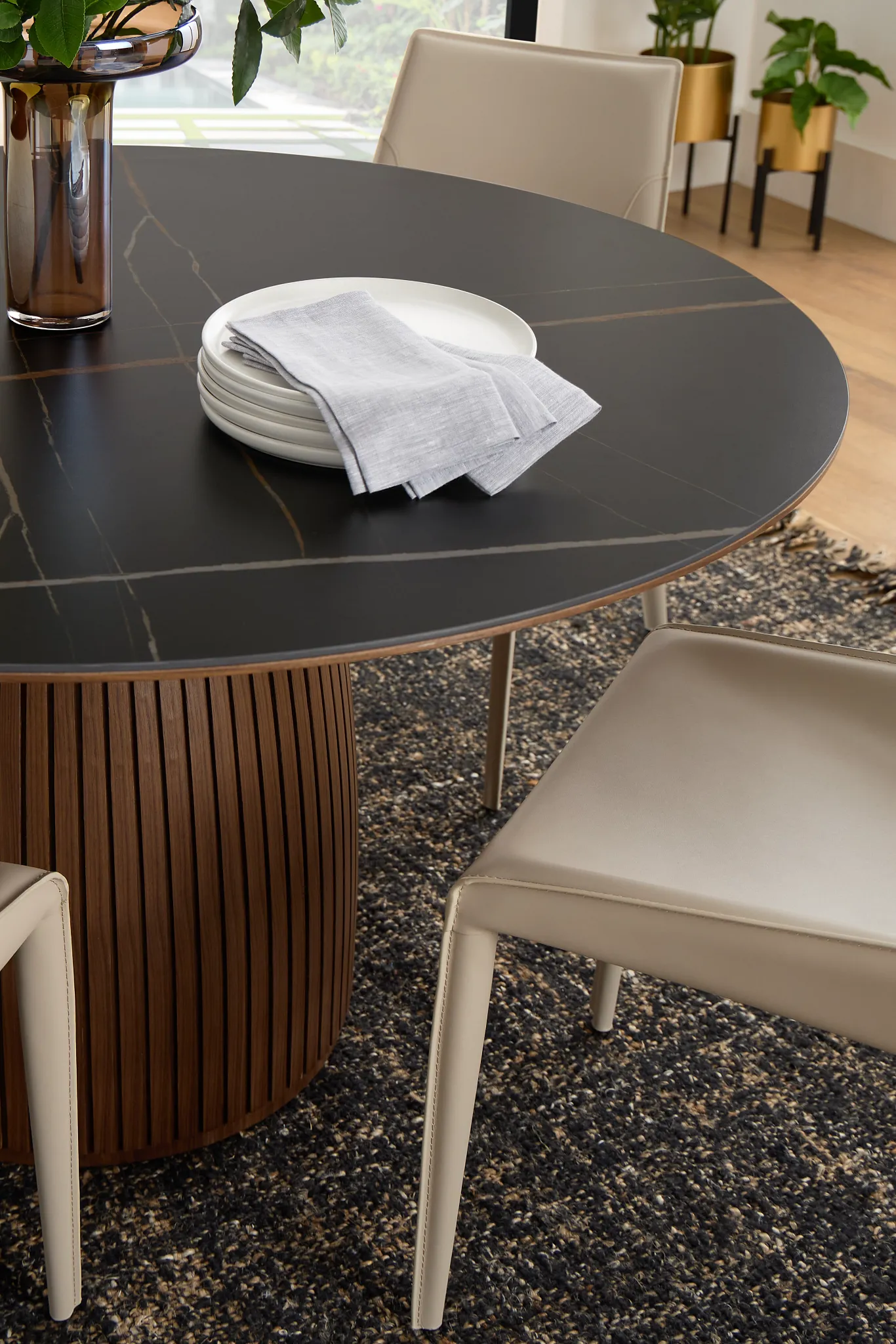 Wayne Two-tone Stone Round Table