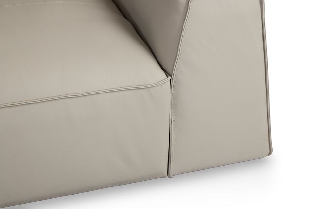 Blanca Gray Leather 5-piece Modular Sectional