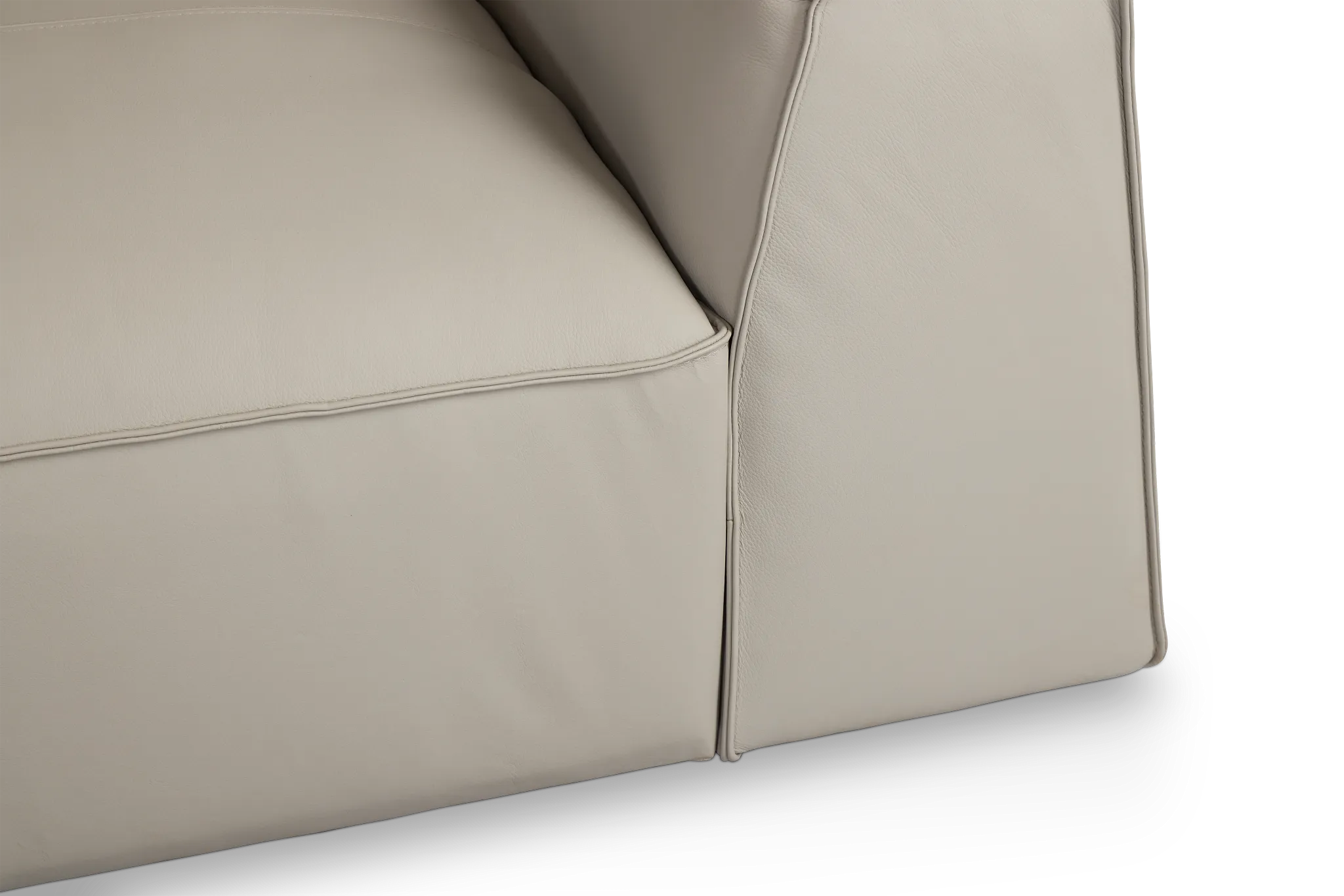 Blanca Gray Leather 5-piece Modular Sectional